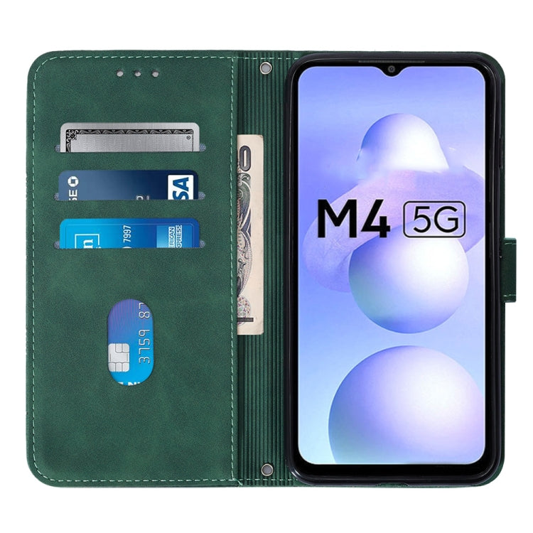 For Xiaomi Poco M4 5G Crossbody 3D Embossed Flip Leather Phone Case