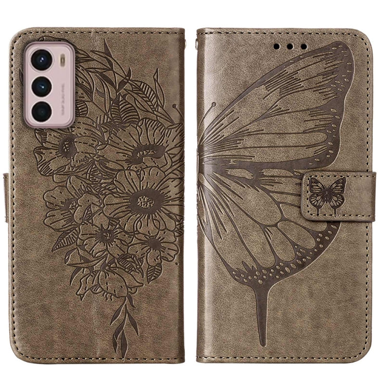 For Motorola Moto G42 Embossed Butterfly Flip Leather Phone Case