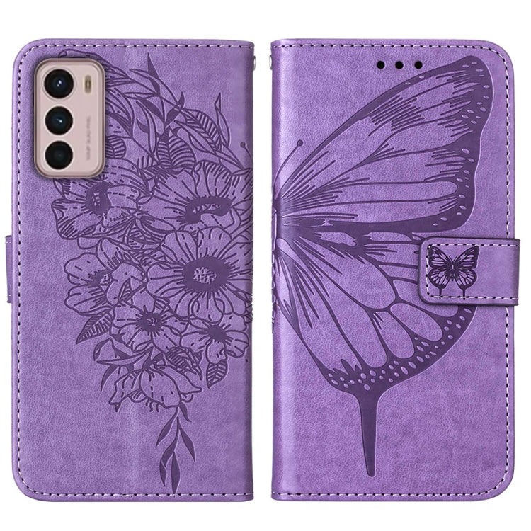 For Motorola Moto G42 Embossed Butterfly Flip Leather Phone Case