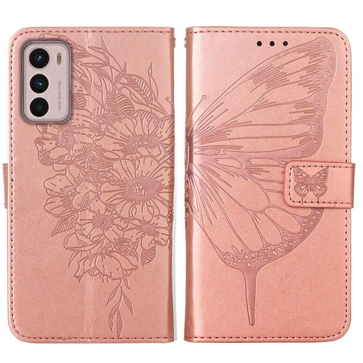 For Motorola Moto G42 Embossed Butterfly Flip Leather Phone Case