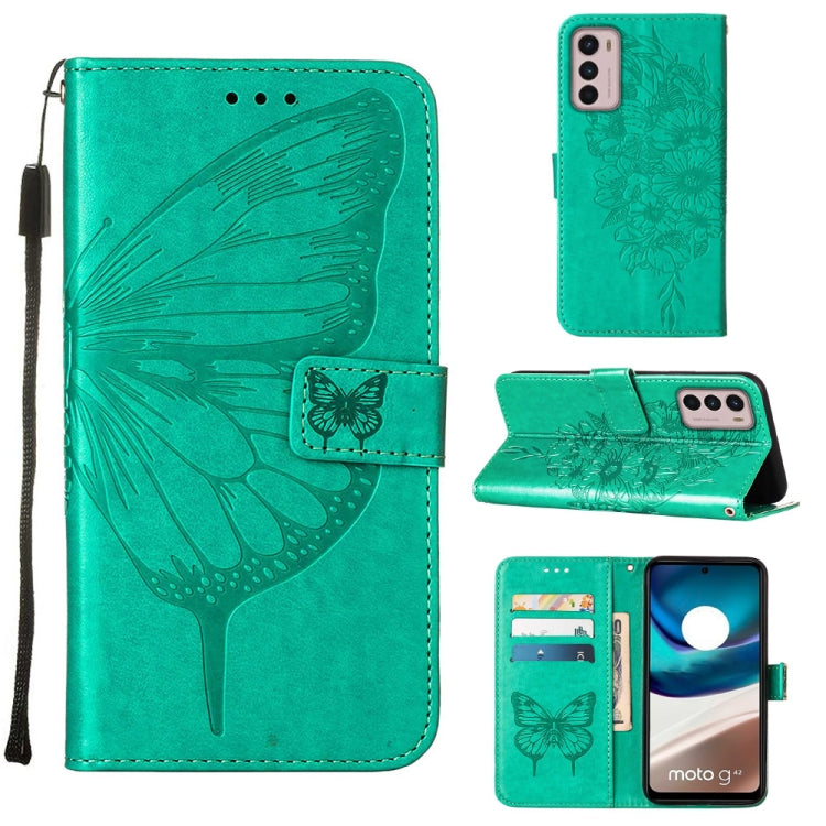 For Motorola Moto G42 Embossed Butterfly Flip Leather Phone Case