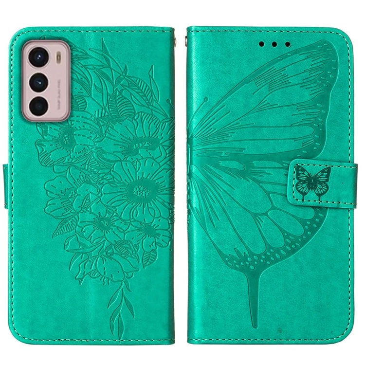 For Motorola Moto G42 Embossed Butterfly Flip Leather Phone Case