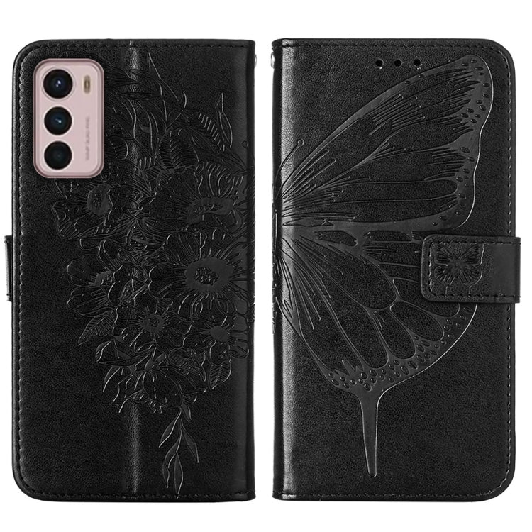 For Motorola Moto G42 Embossed Butterfly Flip Leather Phone Case