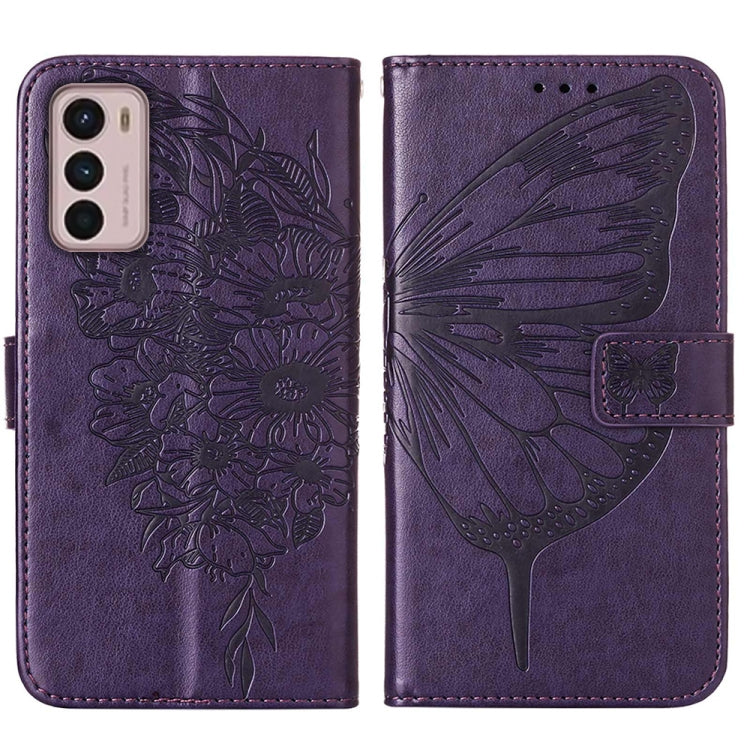 For Motorola Moto G42 Embossed Butterfly Flip Leather Phone Case