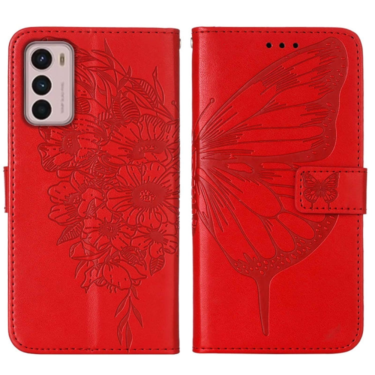 For Motorola Moto G42 Embossed Butterfly Flip Leather Phone Case