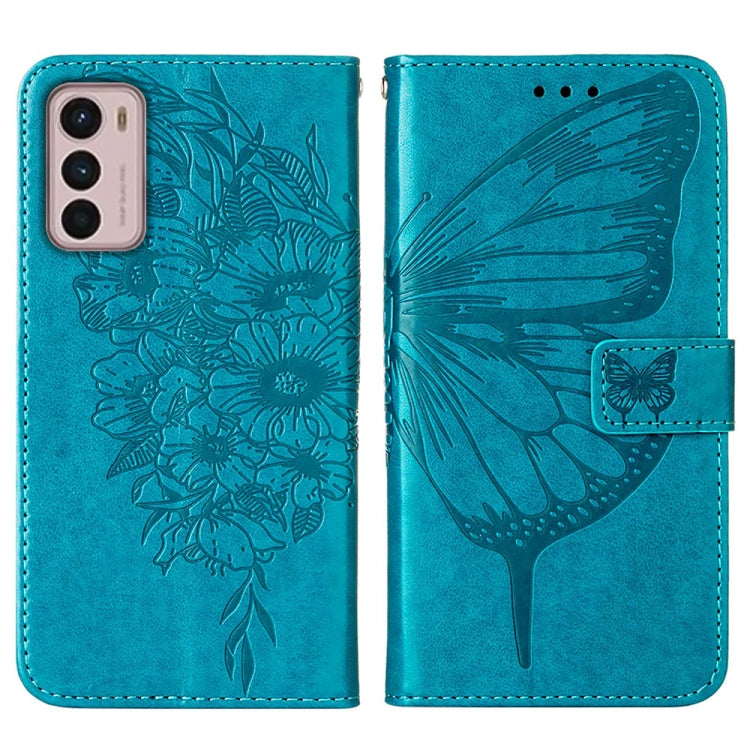 For Motorola Moto G42 Embossed Butterfly Flip Leather Phone Case