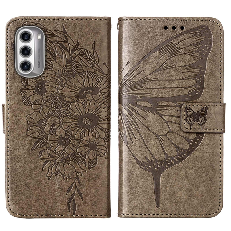 For Motorola Moto G52j 5G Embossed Butterfly Flip Leather Phone Case