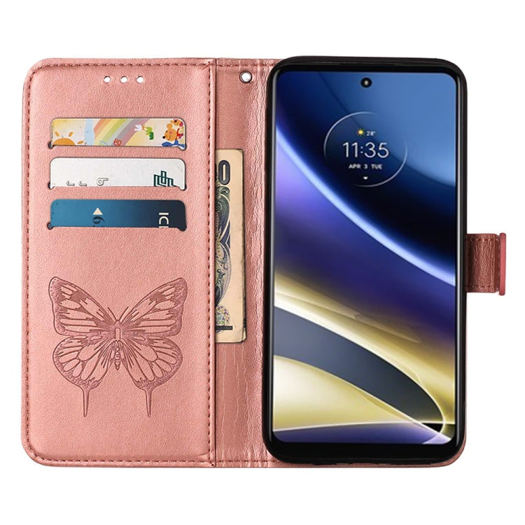 For Motorola Moto G52j 5G Embossed Butterfly Flip Leather Phone Case