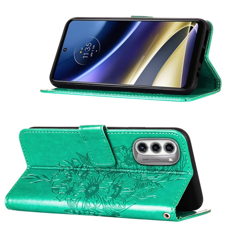 For Motorola Moto G52j 5G Embossed Butterfly Flip Leather Phone Case