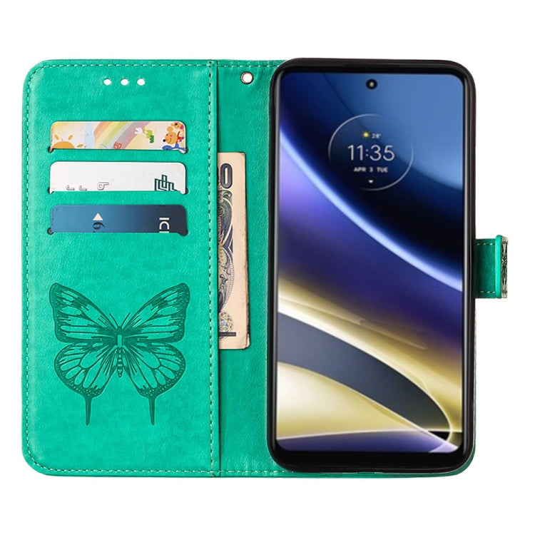 For Motorola Moto G52j 5G Embossed Butterfly Flip Leather Phone Case