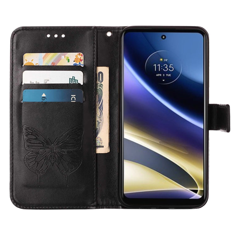 For Motorola Moto G52j 5G Embossed Butterfly Flip Leather Phone Case
