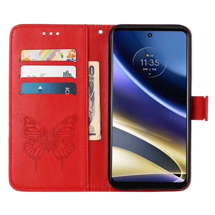 For Motorola Moto G52j 5G Embossed Butterfly Flip Leather Phone Case