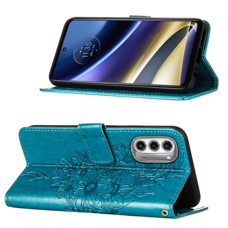 For Motorola Moto G52j 5G Embossed Butterfly Flip Leather Phone Case
