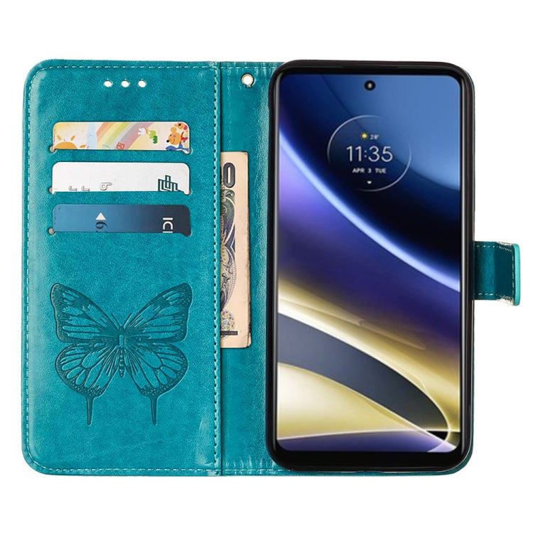 For Motorola Moto G52j 5G Embossed Butterfly Flip Leather Phone Case