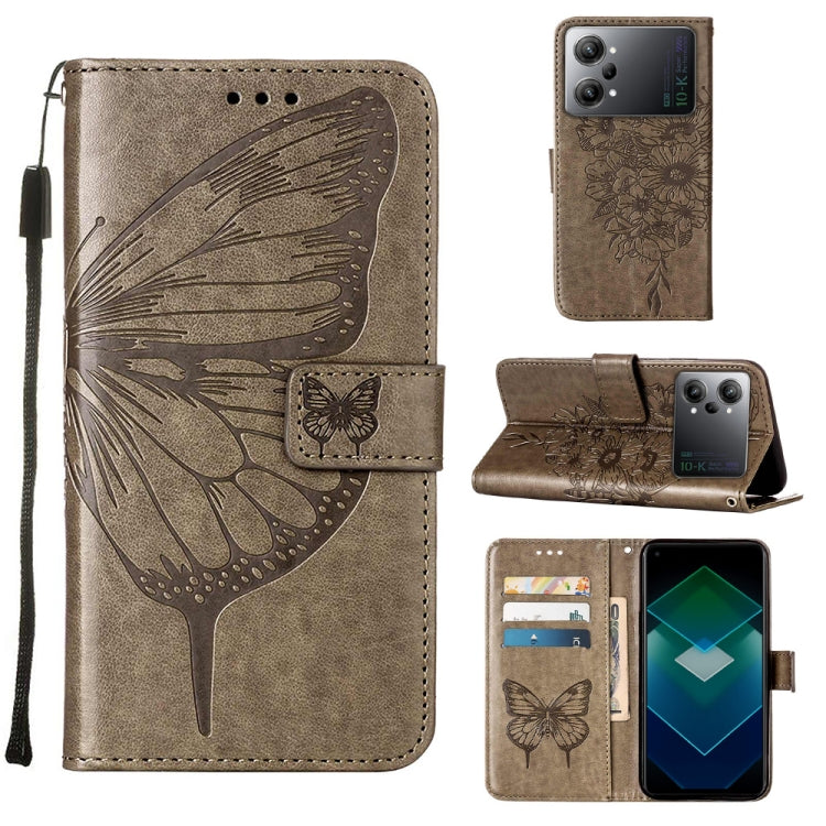 For OPPO K10 Pro 5G Embossed Butterfly Flip Leather Phone Case