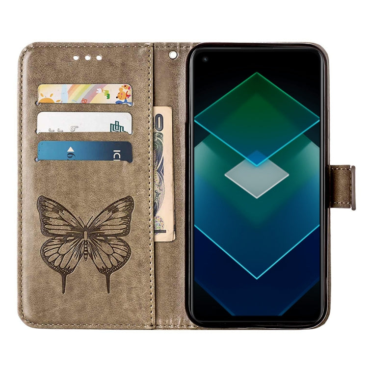 For OPPO K10 Pro 5G Embossed Butterfly Flip Leather Phone Case