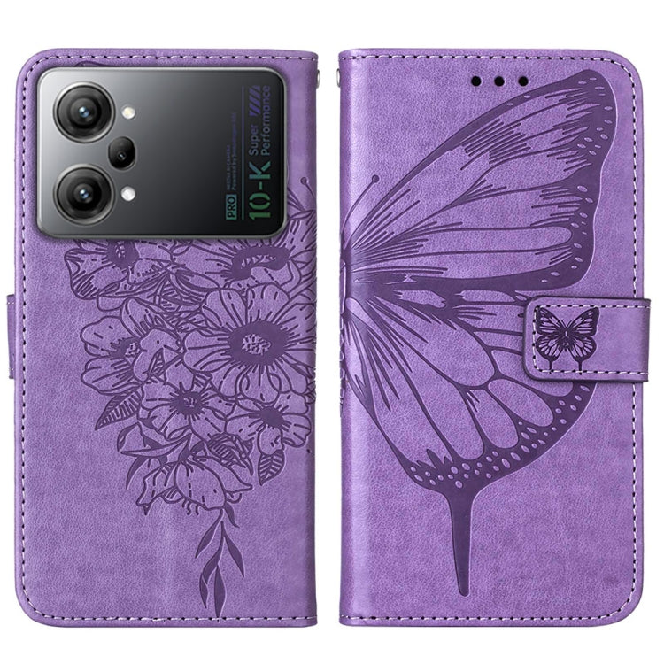 For OPPO K10 Pro 5G Embossed Butterfly Flip Leather Phone Case