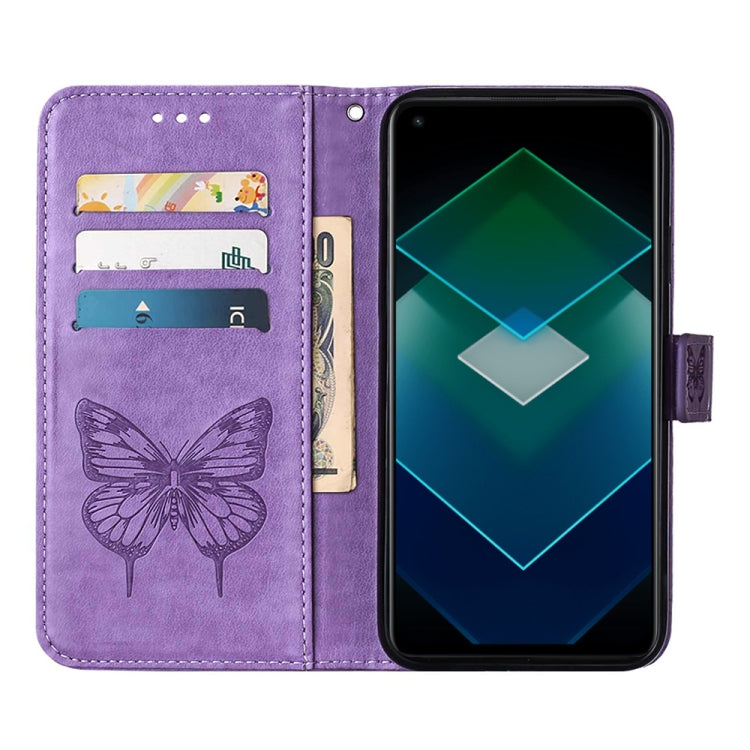 For OPPO K10 Pro 5G Embossed Butterfly Flip Leather Phone Case
