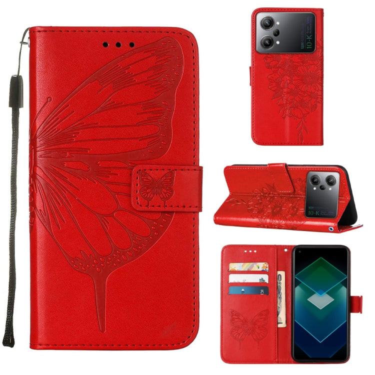 For OPPO K10 Pro 5G Embossed Butterfly Flip Leather Phone Case