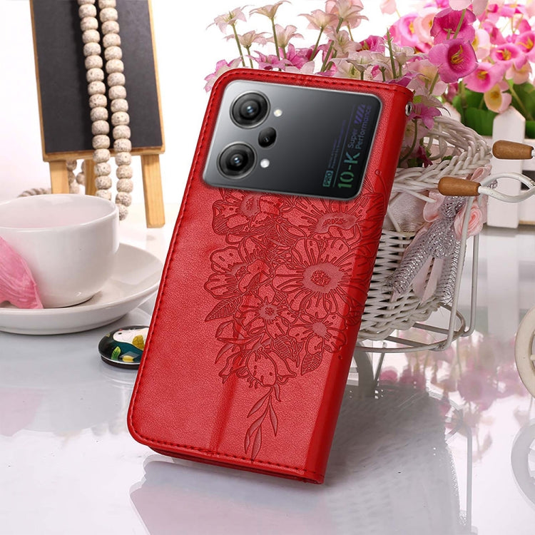 For OPPO K10 Pro 5G Embossed Butterfly Flip Leather Phone Case
