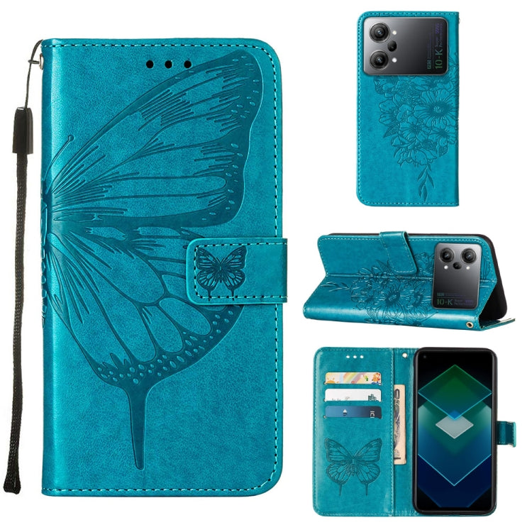 For OPPO K10 Pro 5G Embossed Butterfly Flip Leather Phone Case