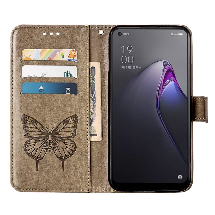 For OPPO Reno8 Pro+ Embossed Butterfly Flip Leather Phone Case