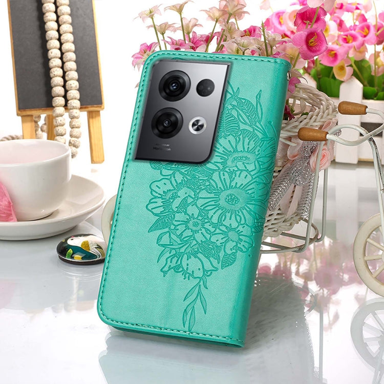For OPPO Reno8 Pro+ Embossed Butterfly Flip Leather Phone Case