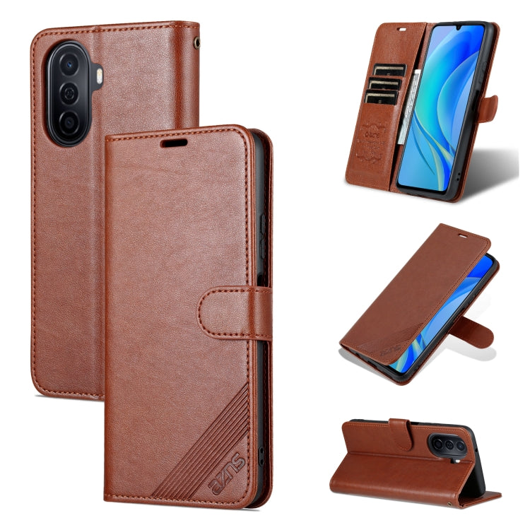 For Huawei Enjoy 50/Nova Y70/Nova Y70 Plus AZNS Sheepskin Texture Flip Leather Phone Case