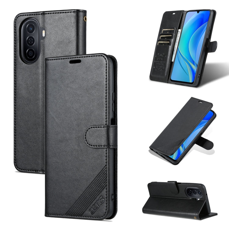 For Huawei Enjoy 50/Nova Y70/Nova Y70 Plus AZNS Sheepskin Texture Flip Leather Phone Case