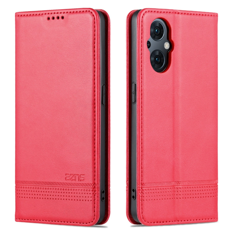 For OPPO Reno8 Lite AZNS Magnetic Calf Texture Flip Leather Phone Case