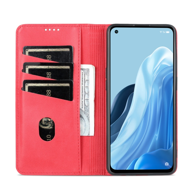 For OPPO Reno8 Lite AZNS Magnetic Calf Texture Flip Leather Phone Case
