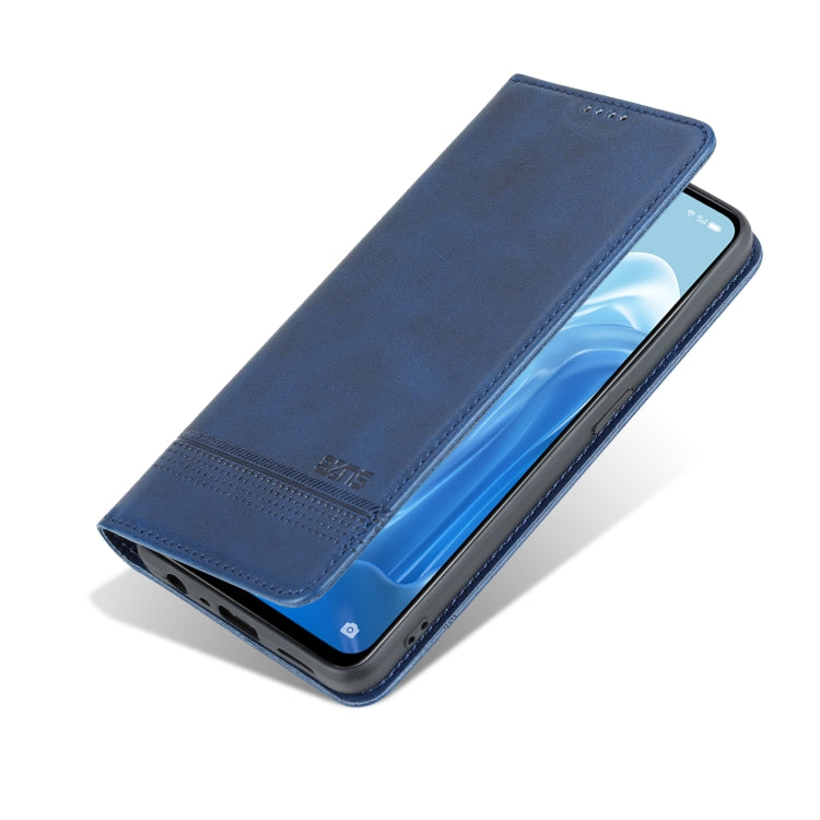For OPPO Reno8 Lite AZNS Magnetic Calf Texture Flip Leather Phone Case