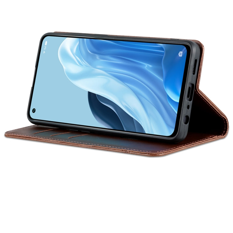 For OPPO Reno8 Lite AZNS Magnetic Calf Texture Flip Leather Phone Case