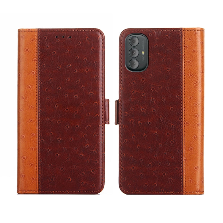 For Motorola Moto G Power 2022 Ostrich Texture Flip Leather Phone Case