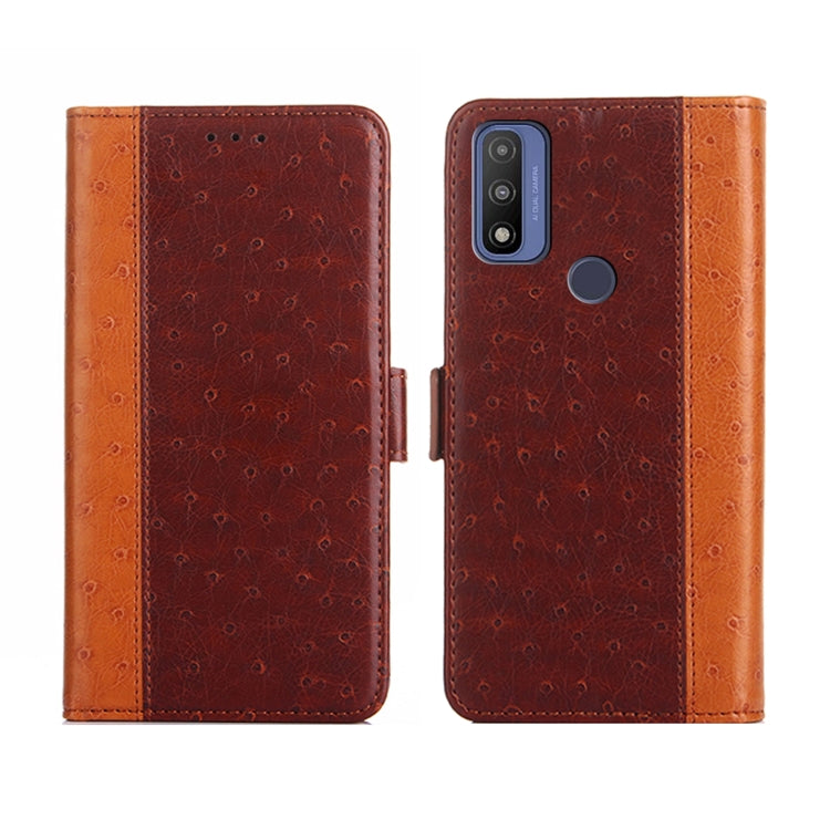 For Motorola Moto G Pure Ostrich Texture Flip Leather Phone Case