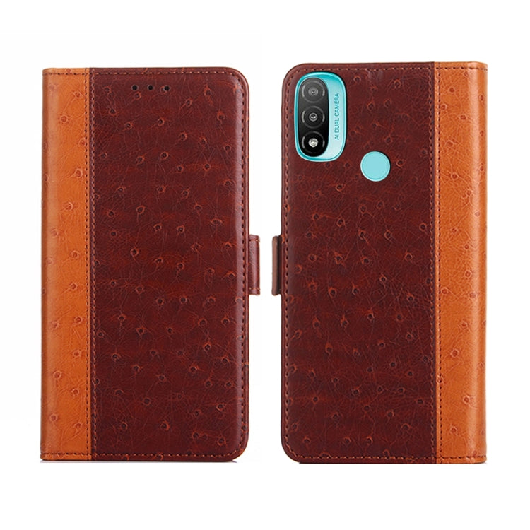 For Motorola Moto E20 Ostrich Texture Flip Leather Phone Case