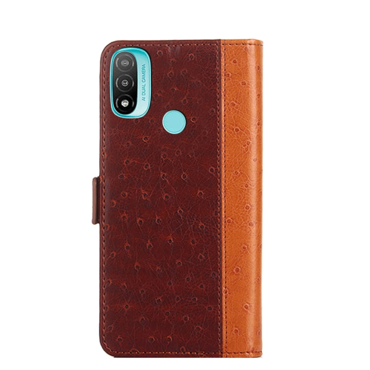 For Motorola Moto E20 Ostrich Texture Flip Leather Phone Case