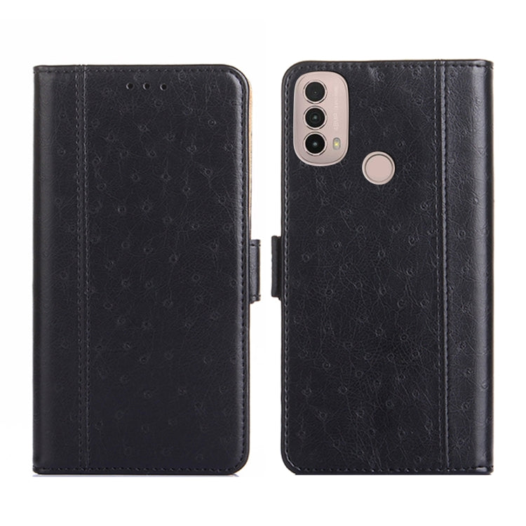 For Motorola Moto E40 Ostrich Texture Flip Leather Phone Case