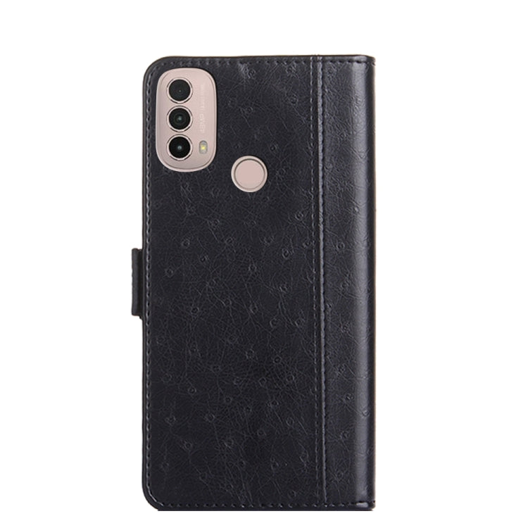 For Motorola Moto E40 Ostrich Texture Flip Leather Phone Case