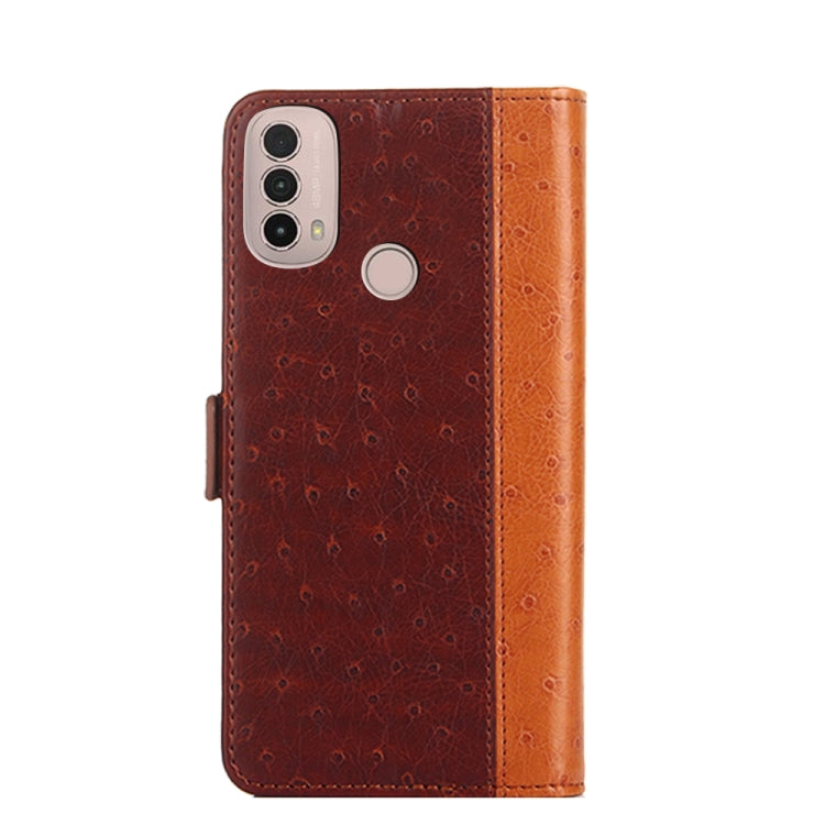 For Motorola Moto E40 Ostrich Texture Flip Leather Phone Case