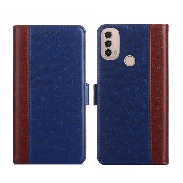 For Motorola Moto E40 Ostrich Texture Flip Leather Phone Case