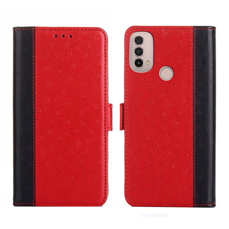 For Motorola Moto E40 Ostrich Texture Flip Leather Phone Case