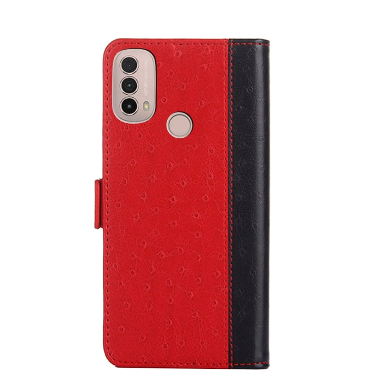 For Motorola Moto E40 Ostrich Texture Flip Leather Phone Case