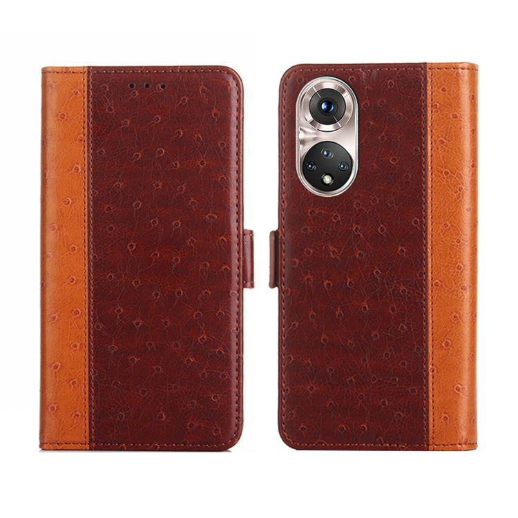 For Honor 50 Pro Ostrich Texture Flip Leather Phone Case