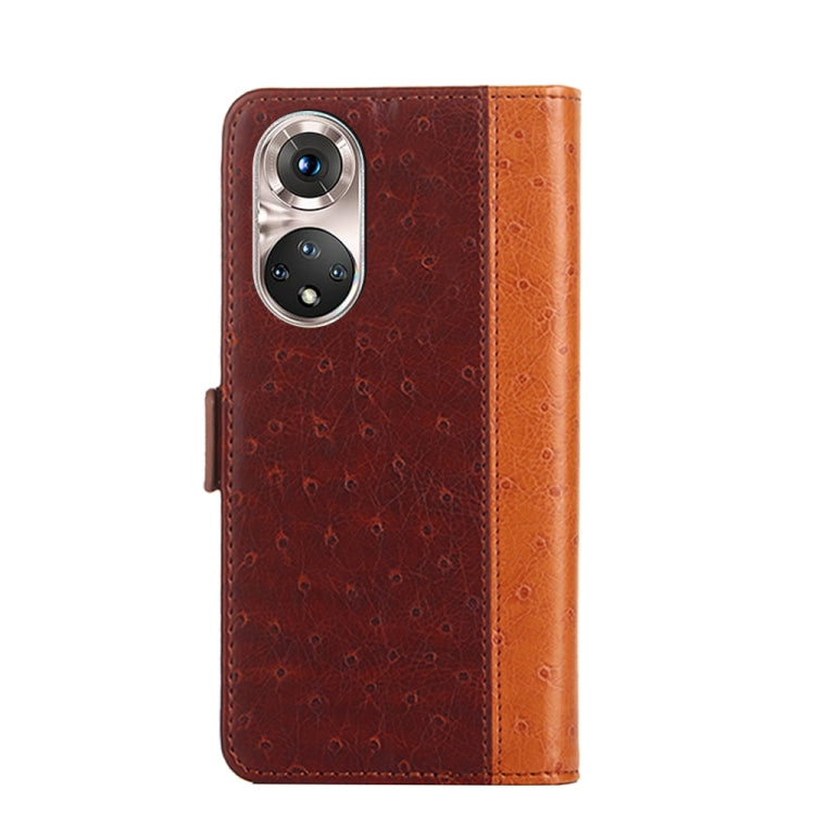 For Honor 50 Pro Ostrich Texture Flip Leather Phone Case