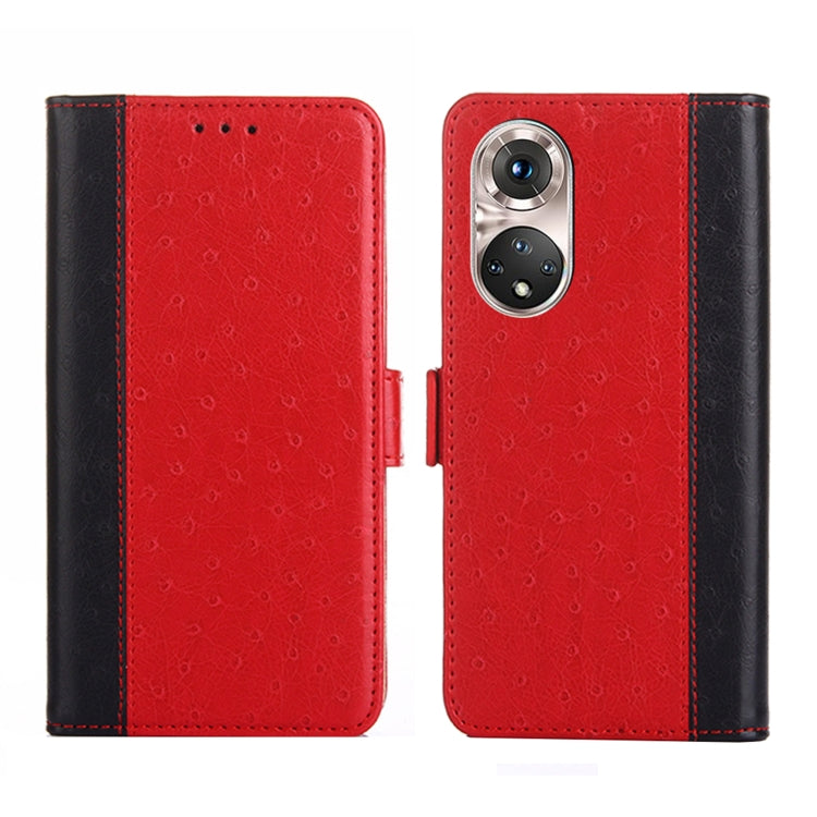 For Honor 50 Pro Ostrich Texture Flip Leather Phone Case