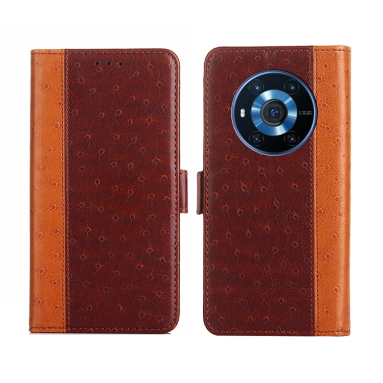 For Honor Magic3 Ostrich Texture Flip Leather Phone Case