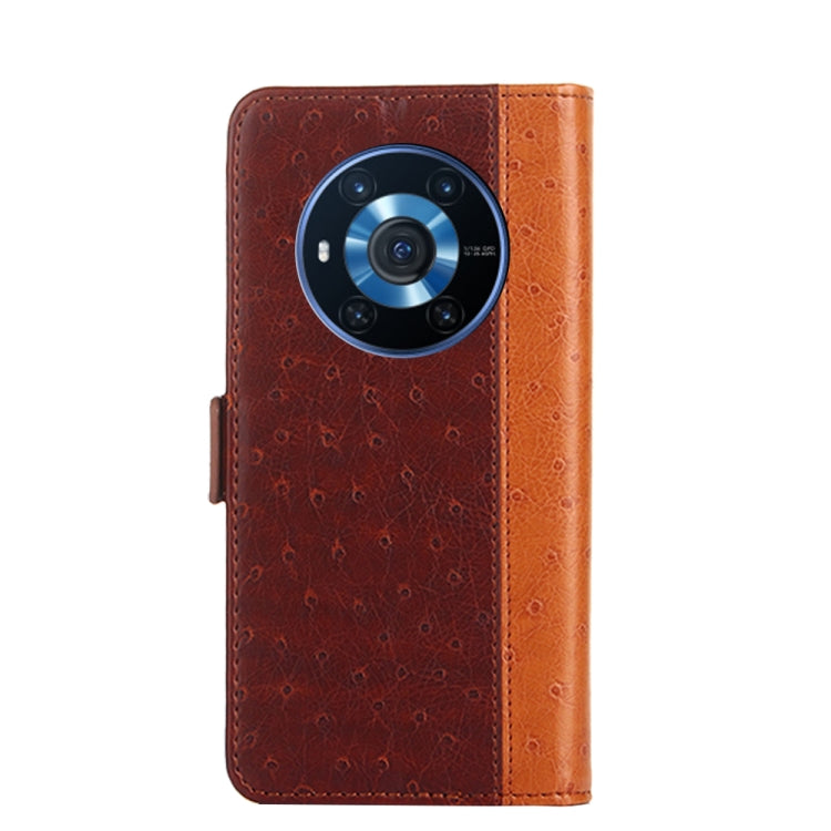 For Honor Magic3 Ostrich Texture Flip Leather Phone Case