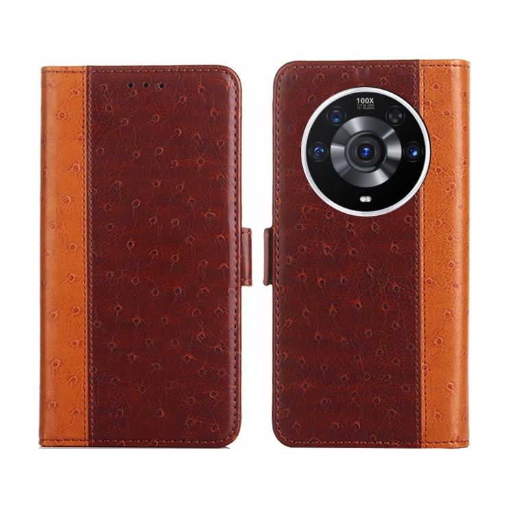 For Honor Magic3 Pro Ostrich Texture Flip Leather Phone Case