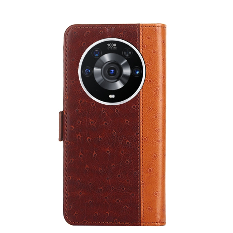 For Honor Magic3 Pro Ostrich Texture Flip Leather Phone Case